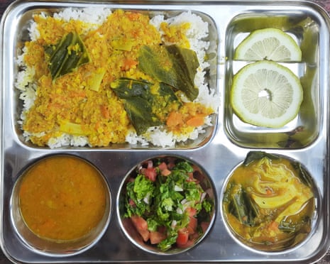 A tray of food