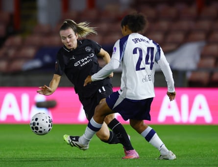 Drew Spence in action for Tottenham Hotspur this season.