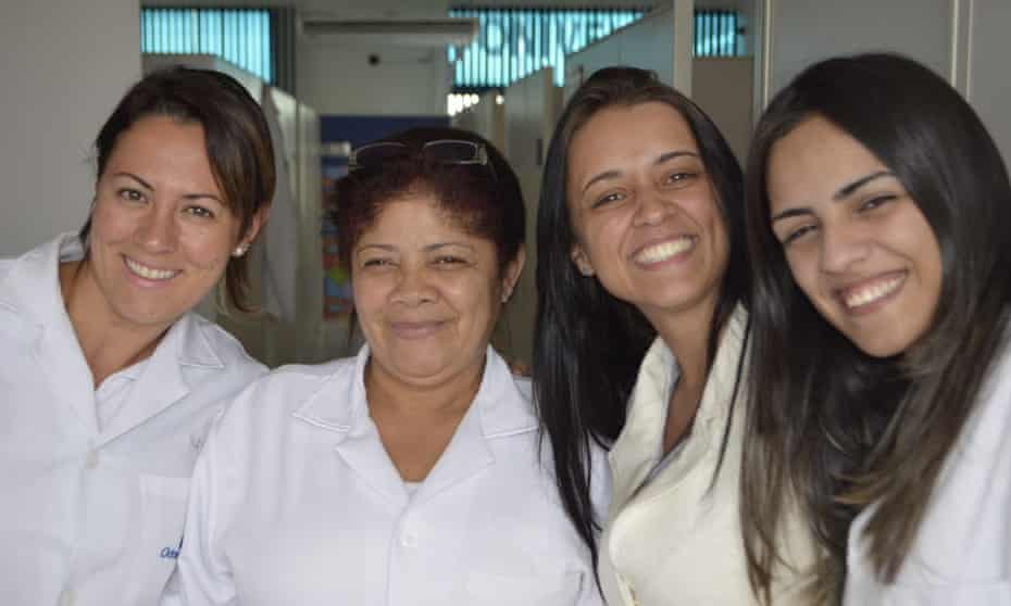 Maria Aparecida Duarte, second from left, with co-workers