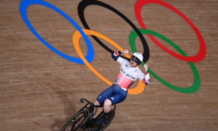 Jack Carlin after winning bronze in the track cycling sprint at Tokyo three years ago.