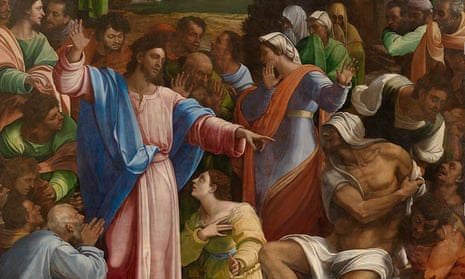Detail from The Raising of Lazarus by Sebastiano del Piombo, incorporating designs by Michelangelo.