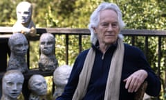FILE - In this Sept. 16, 2010, file photo, beat poet Michael McClure is seen on his deck with sculptures by his wife, artist Amy Evans McClure, at their home in Oakland, Calif. Michael McClure, one of the famed Beat poets of San Francisco who went on a career as a poet that eclipsed most others in popular culture, has died. The San Francisco Chronicle reported that McClure died Tuesday, May 5, 2020, in Oakland, Calif., after suffering a stroke last year. He was 87. (Paul Chinn/San Francisco Chronicle via AP)