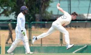 Woakes bowls during a practice match against the Sri Lanka Board President’s XI in Colombo.
