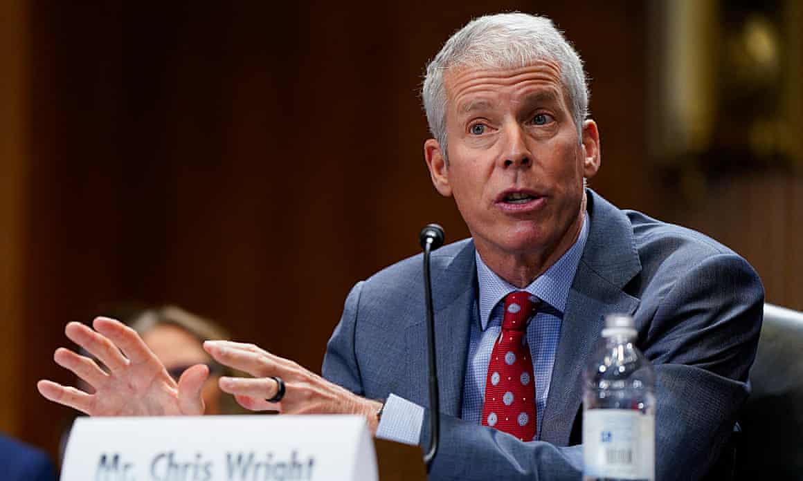 Chris Wright testifies on Capitol Hill in Washington DC on 15 January 2025.