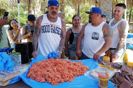 Large dipper, boxing and bikers in LA: Wembley to Soweto initiative 2022 – photograph essay | Pictures 5 The Spread – this improvised meal is typically put together by men while incarcerated. They use Ramen noodles as a base and add other foods that have been saved by each inmate. It is prepared in a large plastic bag before being shared