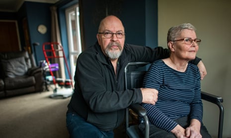 Andrew Pearson, 64, and wife Amanda Pearson, 62, have been married for 42 years, are seen at their home in Mildenhall, Suffolk.
