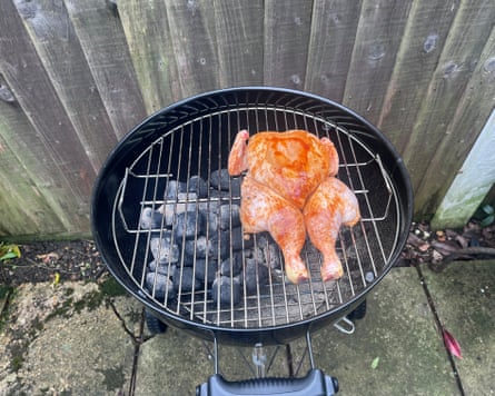 Weber Bar-B-Kettle charcoal barbecue.