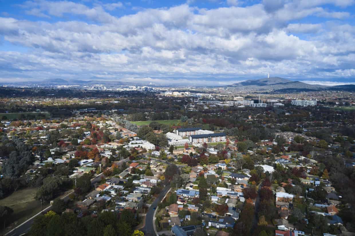 Aerial view of the inner northern suburbs of Canberra