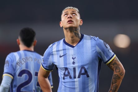 Richarlison of Tottenham reacts after his side lose to Arsenal