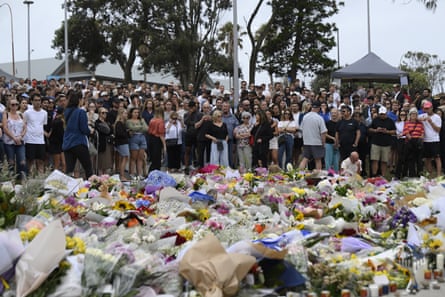 Mourners left flowers at the Bondi Pavilion on Monday after the attack