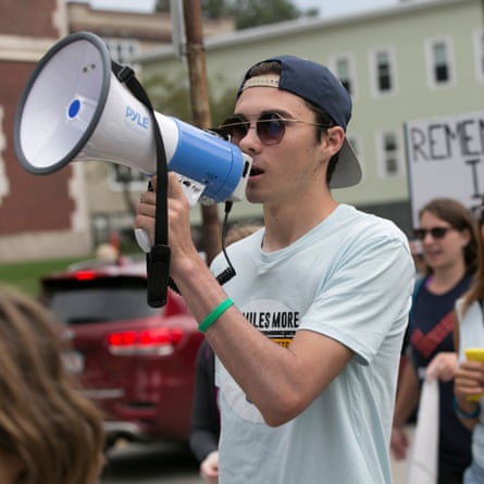 Hogg at a youth march in Massachusetts in August