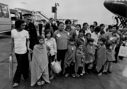 Refugees from Vietnam arrive in Britain in 1979