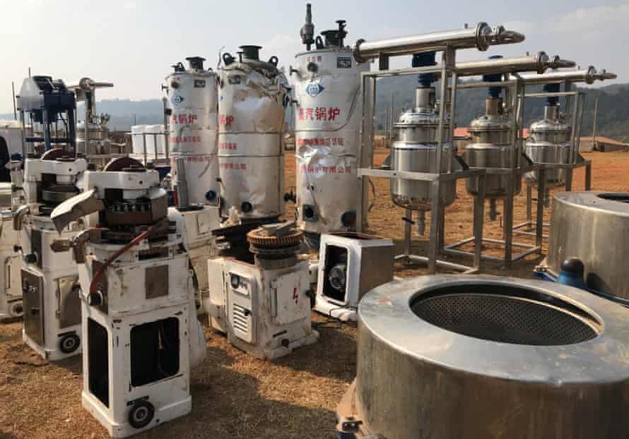 Some of the high pressure chemical reactors, and mixers used for manufacturing illicit drugs seized by Myanmar police.