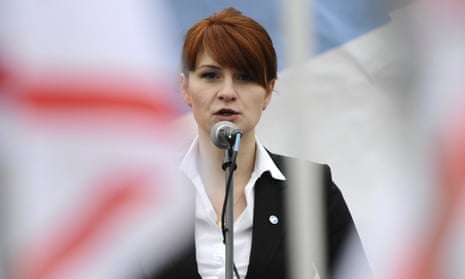 Maria Butina speaking at a pro-gun rally in Moscow.