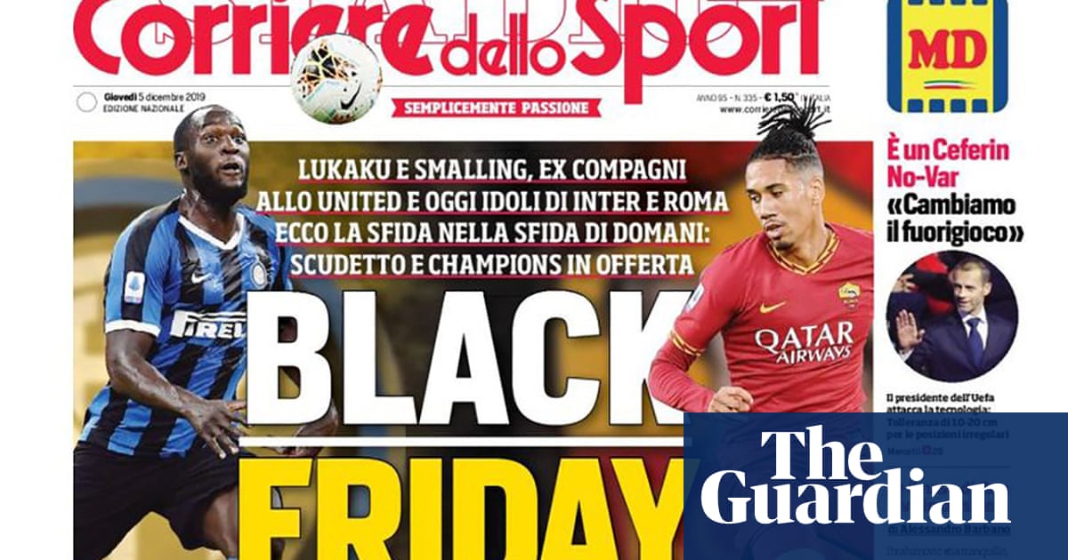 Corriere dello Sport condemned for Black Friday front page with Lukaku and Smalling