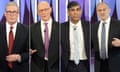 Left to right: Keir Starmer, John Swinney, Rishi Sunak and Ed Davey during the BBC Question Time leaders’ special.