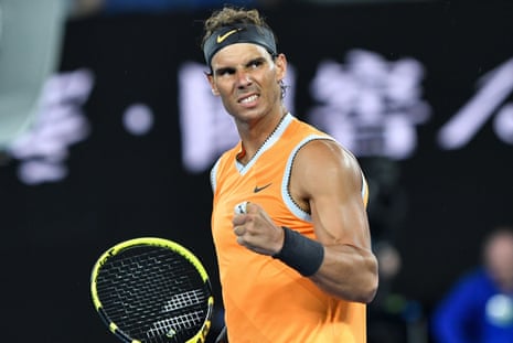 Nadal celebrates his victory.