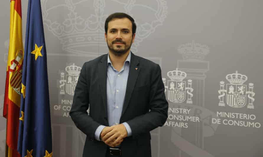 Alberto Garzón at the ministry of consumer affairs in Madrid.