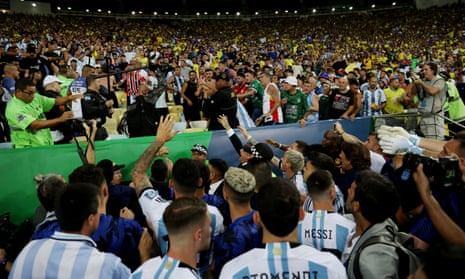 An appeal for calm in the stadium.