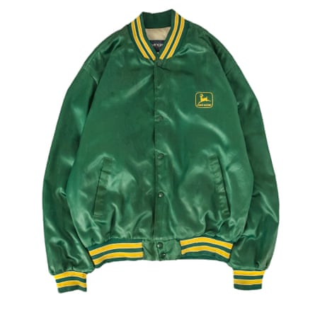 green bomber jacket with yellow trim