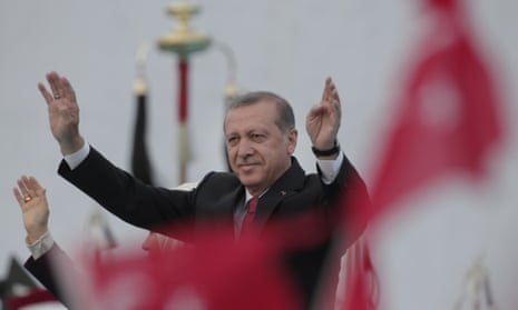 Turkey’s President Recep Tayyip Erdoğan waves to crowds during a rally to commemorate the anniversary of Istanbul’s conquest by Ottoman Turks 562 years ago.