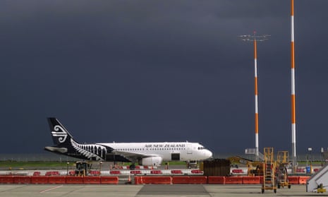 An Air New Zealand Airbus A320 plane sits on the tarmac