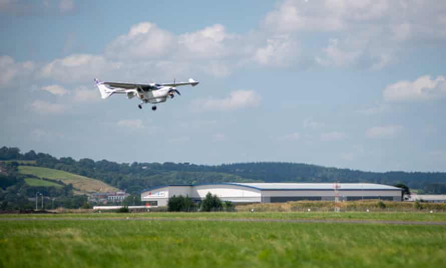 The plane has been built by California company Ampaire, which believes hybrid and – eventually – completely electric planes may be used for short trips.