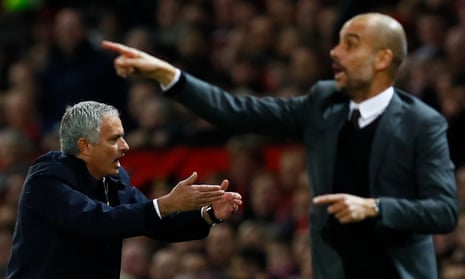 Jose Mourinho, left, and Pep Guardiola are both set to embark on their second seasons at Manchester United and Manchester City respectively