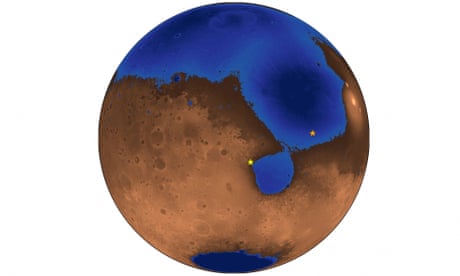 Illustration of Mars with an ocean.
