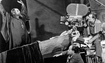Filming Ivan the Terrible in 1945.