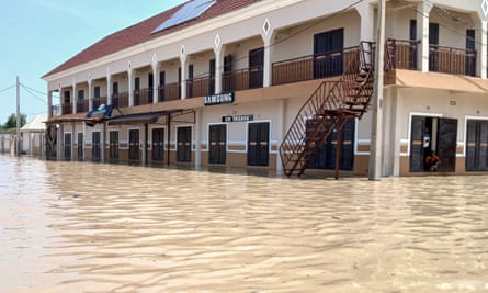 Flooding around a building in Maiduguri, the capital of Borno state, 10 September 2024.