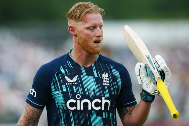 Ben Stokes reacts after losing his wicket against South Africa during the first one-day international in Durham.
