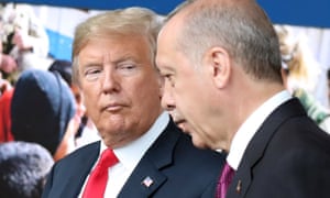 Donald Trump with the Turkish president, Recep Tayyip Erdogan, in July.