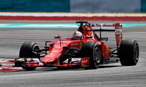 Sebastian Vettel won his first race since December 2013 as Ferrari announced their return to form at Sepang. Photograph: Reuters/Olivia Harris