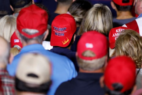 Attendees listen to Donald Trump speak at a rally in Warren, Michigan, on 1 October 2022.