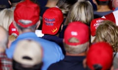 Attendees listen to Donald Trump speak at a rally in Warren, Michigan, on 1 October 2022.