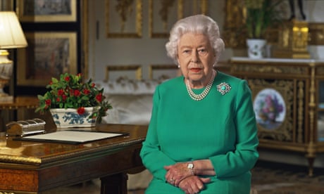 The Queen addresses the nation in a special broadcast from Windsor Castle on 5 April 2020 after the coronavirus outbreak.