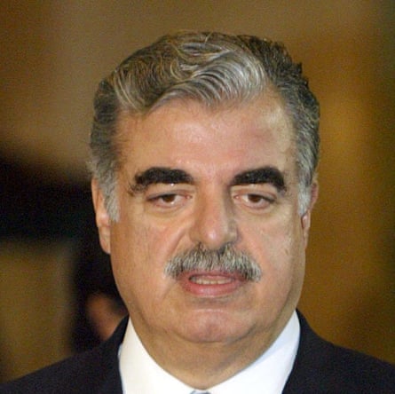 Head shot of Lebanese Prime Minister Rafiq Hariri in February 2004