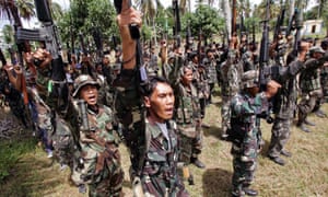 Rebels at a base in Mindanao in the southern Philippines.