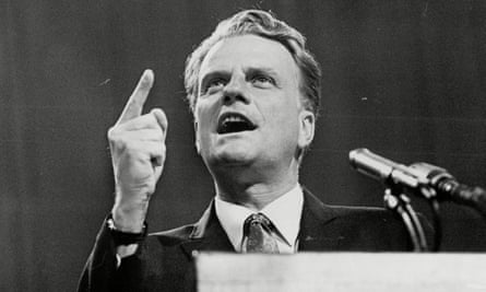 Billy Graham speaking at Earls Court, London, in 1967.
