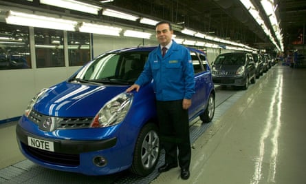 Ghosn during his annual visit to the Nissan factory in Sunderland eight months before his arrest.