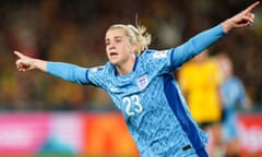 Alessia Russo celebrates after scoring against Australia.