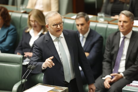 Anthony Albanese speaks during question time