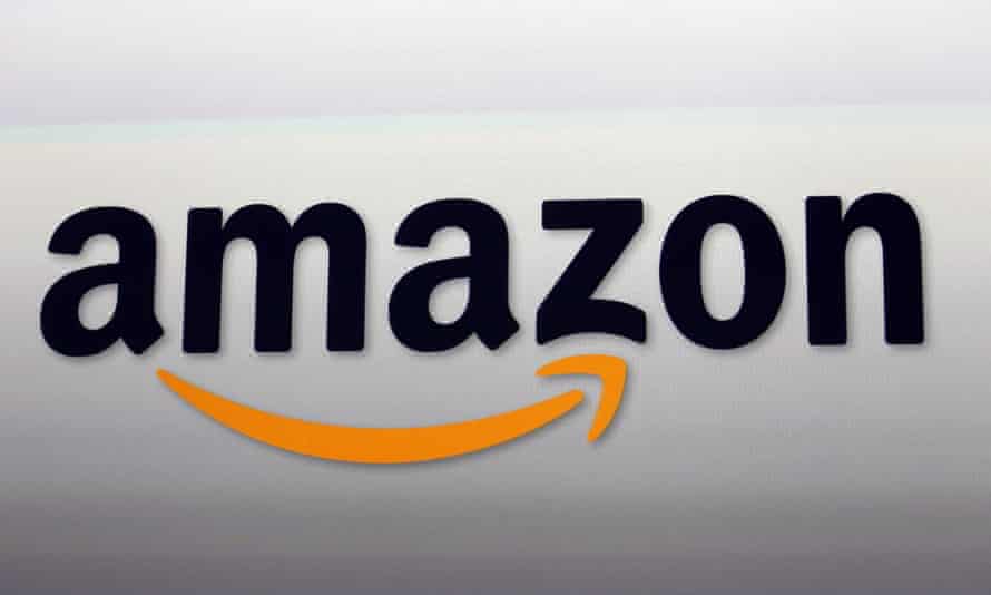 The Amazon logo in Santa Monica, California.
