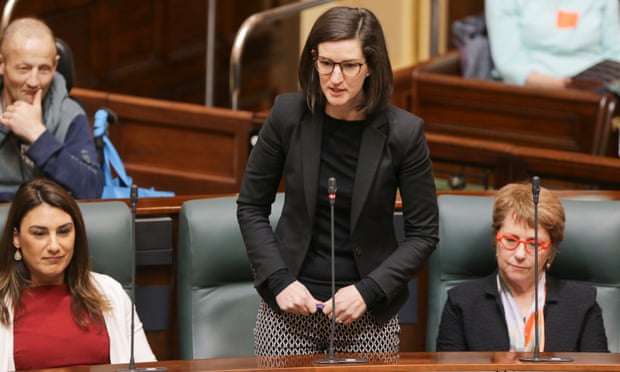 Victorian Greens MP for Melbourne Ellen Sandell speaks in the Legislative Assembly at Parliament House in Melbourne.