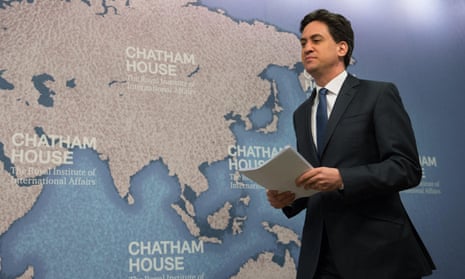 Ed Miliband the Labour leader delivers a speech on foreign policy at Chatham House.