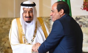 King Salman and Abdel Fatah al-Sisi in Cairo
