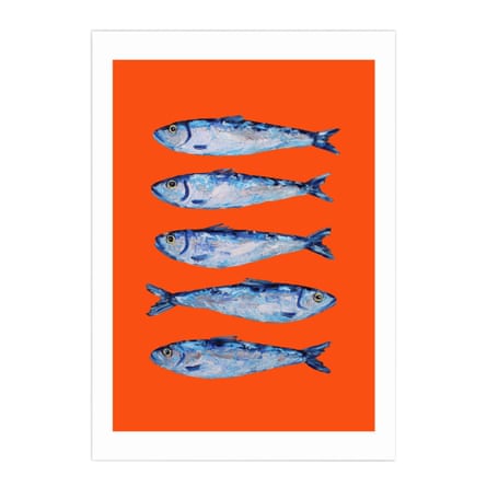 East End Prints Sardines Orange print