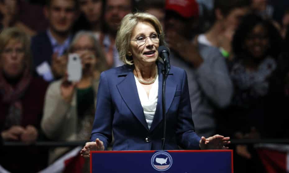 Betsy DeVos, Trump’s choice for education secretary, has fought for a school voucher system.