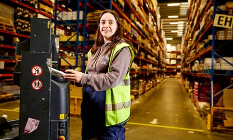 Jenny Carlyle, an employee at Suma, working in the co-operative's warehouse
